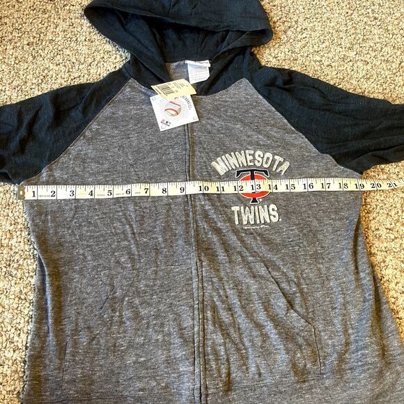 NWT MLB Minnesota Twins Zip Up Hoodie Sweatshirt Youth Size L Baseball Logo - Picture 8 of 9